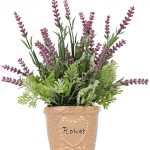 winemana Artificial Lavender Potted Plants, 12 X 3 X 3 in, Faux Flower Modern Farmhouse Decor, Country Decor, Durable for Home, Bathroom, Coffe Table, Lavender Room, Indoor Outdoor