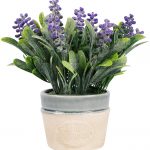 winemana Artificial Lavender Potted Plants, 9 X 8 X 3.8 in, Faux Flower Modern Farmhouse Decor, Country Decor, Plump Particles, Durable for Lawn Home Office Indoor Outdoor
