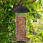 winemana Wild Bird Feeder, Hanging for Garden Yard Outside Decoration, Three Wire Stands with Roof Avoid Weather and Water